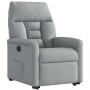 Sillón eléctrico reclinable elevable de tela gris claro