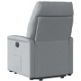 Sillón eléctrico reclinable elevable de tela gris claro