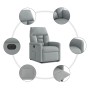 Sillón eléctrico reclinable elevable de tela gris claro