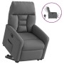 Sillón eléctrico reclinable elevable de tela gris oscuro