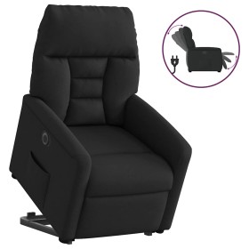 Sillón eléctrico reclinable elevable de tela negro