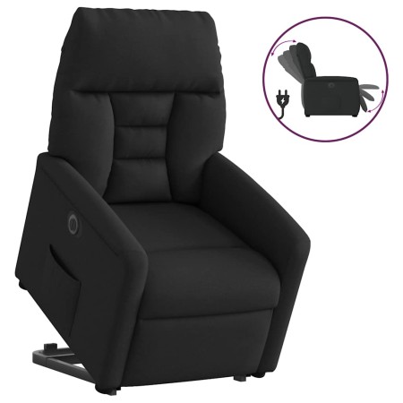 Sillón eléctrico reclinable elevable de tela negro