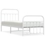 Metal bed frame with headboard and footboard white 90x190 cm by vidaXL, Beds and slatted bases - Ref: Foro24-352637, Price: 8...