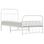 Metal bed frame with headboard and footboard white 90x190 cm by vidaXL, Beds and slatted bases - Ref: Foro24-352637, Price: 8...