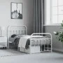 Estructura cama metal con cabecero y pie cama blanca 90x190 cm de vidaXL, Camas y somieres - Ref: Foro24-352637, Precio: 87,5...