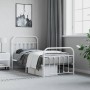 Metal bed frame with headboard and footboard white 90x190 cm by vidaXL, Beds and slatted bases - Ref: Foro24-352637, Price: 8...