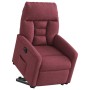 Sillón eléctrico reclinable elevable de tela rojo tinto