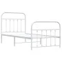 Estructura cama metal con cabecero y pie cama blanca 90x190 cm de vidaXL, Camas y somieres - Ref: Foro24-352637, Precio: 87,5...