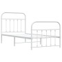 Metal bed frame with headboard and footboard white 90x190 cm by vidaXL, Beds and slatted bases - Ref: Foro24-352637, Price: 8...