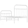 Estructura cama metal con cabecero y pie cama blanca 90x190 cm de vidaXL, Camas y somieres - Ref: Foro24-352637, Precio: 87,5...