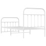 Metal bed frame with headboard and footboard white 90x190 cm by vidaXL, Beds and slatted bases - Ref: Foro24-352637, Price: 8...