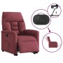 Sillón eléctrico reclinable elevable de tela rojo tinto