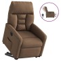 Sillón eléctrico reclinable elevable de tela marrón