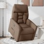 Sillón eléctrico reclinable elevable de tela marrón