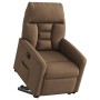 Sillón eléctrico reclinable elevable de tela marrón