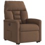 Sillón eléctrico reclinable elevable de tela marrón