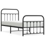 Bed frame with headboard and black metal footboard 90x190 cm by vidaXL, Beds and slatted bases - Ref: Foro24-352588, Price: 8...