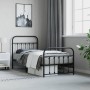 Bed frame with headboard and black metal footboard 90x190 cm by vidaXL, Beds and slatted bases - Ref: Foro24-352588, Price: 8...