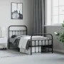 Bed frame with headboard and black metal footboard 90x190 cm by vidaXL, Beds and slatted bases - Ref: Foro24-352588, Price: 8...