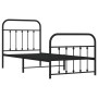 Bed frame with headboard and black metal footboard 90x190 cm by vidaXL, Beds and slatted bases - Ref: Foro24-352588, Price: 8...