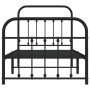 Bed frame with headboard and black metal footboard 90x190 cm by vidaXL, Beds and slatted bases - Ref: Foro24-352588, Price: 8...