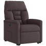 Sillón eléctrico reclinable elevable de tela marrón oscuro