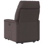 Sillón eléctrico reclinable elevable de tela marrón oscuro