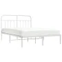 Metal bed frame with white headboard 135x190 cm by vidaXL, Beds and slatted bases - Ref: Foro24-352626, Price: 113,62 €, Disc...