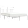 Metallbettgestell mit weißem Kopfteil 135x190 cm von vidaXL, Betten und Lattenroste - Ref: Foro24-352626, Preis: 115,57 €, Ra...