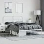 Metal bed frame with white headboard 135x190 cm by vidaXL, Beds and slatted bases - Ref: Foro24-352626, Price: 113,62 €, Disc...