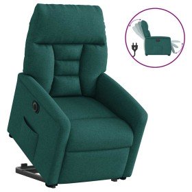 Sillón eléctrico reclinable elevable de tela verde oscuro Sillón eléctrico reclinable elevable de tela verde oscuro