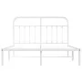 Metal bed frame with white headboard 135x190 cm by vidaXL, Beds and slatted bases - Ref: Foro24-352626, Price: 113,62 €, Disc...