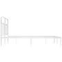 Metal bed frame with white headboard 135x190 cm by vidaXL, Beds and slatted bases - Ref: Foro24-352626, Price: 113,62 €, Disc...