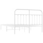 Metallbettgestell mit weißem Kopfteil 135x190 cm von vidaXL, Betten und Lattenroste - Ref: Foro24-352626, Preis: 115,57 €, Ra...