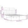Metal bed frame with white headboard 135x190 cm by vidaXL, Beds and slatted bases - Ref: Foro24-352626, Price: 113,62 €, Disc...