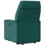 Sillón eléctrico reclinable elevable de tela verde oscuro