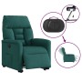 Sillón eléctrico reclinable elevable de tela verde oscuro