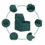 Sillón eléctrico reclinable elevable de tela verde oscuro