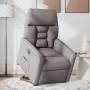Sillón eléctrico reclinable elevable de tela gris taupe