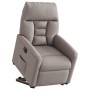 Sillón eléctrico reclinable elevable de tela gris taupe