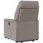 Sillón eléctrico reclinable elevable de tela gris taupe