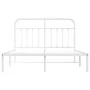 Metal bed frame with white headboard 140x190 cm by vidaXL, Beds and slatted bases - Ref: Foro24-352627, Price: 108,94 €, Disc...