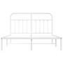 Metallbettgestell mit weißem Kopfteil 140x190 cm von vidaXL, Betten und Lattenroste - Ref: Foro24-352627, Preis: 110,68 €, Ra...