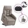 Sillón eléctrico reclinable elevable de tela gris taupe