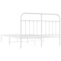 Metallbettgestell mit weißem Kopfteil 140x190 cm von vidaXL, Betten und Lattenroste - Ref: Foro24-352627, Preis: 110,68 €, Ra...