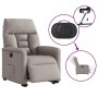 Sillón eléctrico reclinable elevable de tela gris taupe