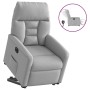 Sillón eléctrico reclinable elevable de tela gris nube