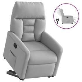 Sillón eléctrico reclinable elevable de tela gris nube