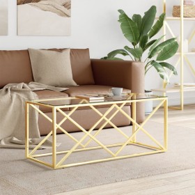 Stainless steel and glass coffee table 110x45x45 cm by vidaXL, Coffee table - Ref: Foro24-349962, Price: 158,50 €, Discount: %