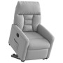 Sillón eléctrico reclinable elevable de tela gris nube